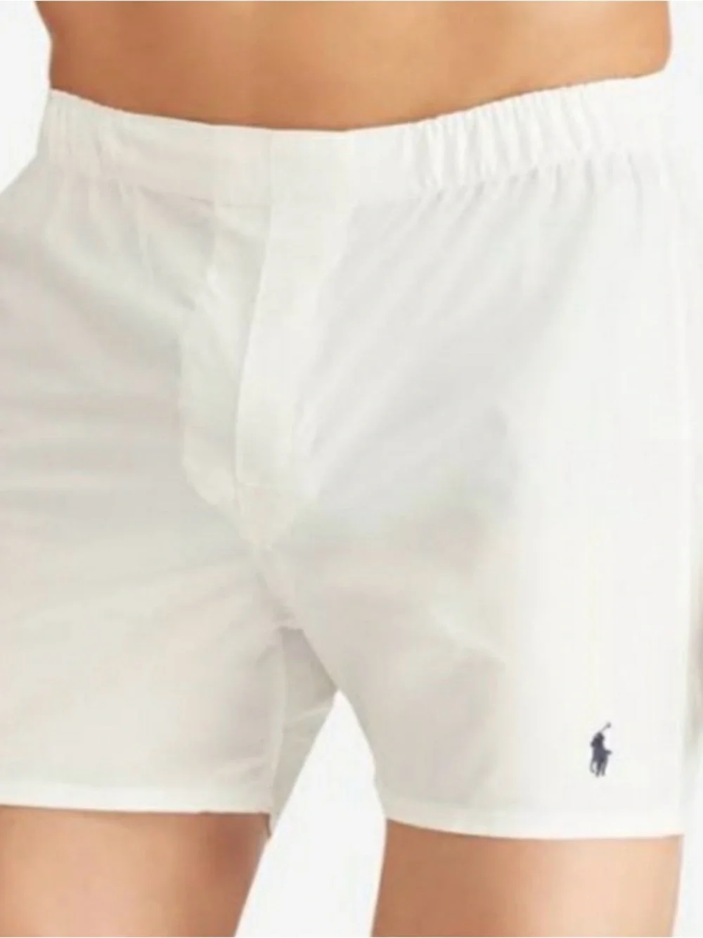 Polo by Ralph Lauren White Cotton Boxer Briefs with Navy Pony Sz L